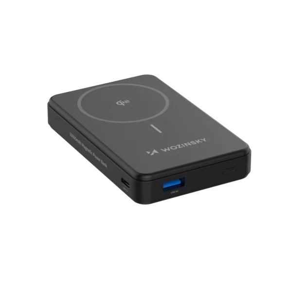 Powerbank Wozinsky WLWP-10KA0Y3S 22.5W PD Qi2 10000 mAh, with stand, 1x USB-A, 1x USB-C - blackeng
