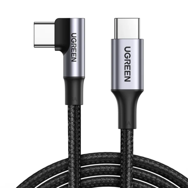 Ugreen US334 70645 USB-C (angled) / USB-C (straight) cable 100W PD 2m - blackeng
