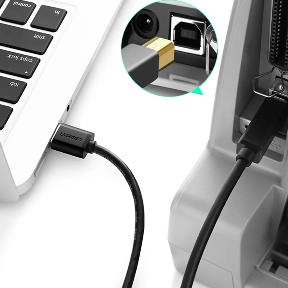 Ugreen US210 10372 Printer Cable USB-A 3.0 / USB-B 5Gbps 2m - Blackeng
