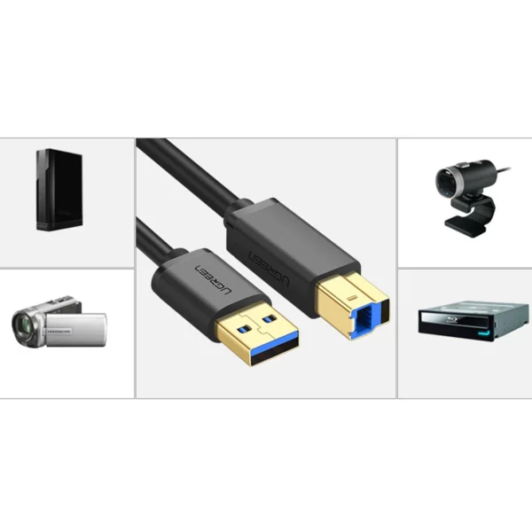 Ugreen US210 10372 Printer Cable USB-A 3.0 / USB-B 5Gbps 2m - Blackeng