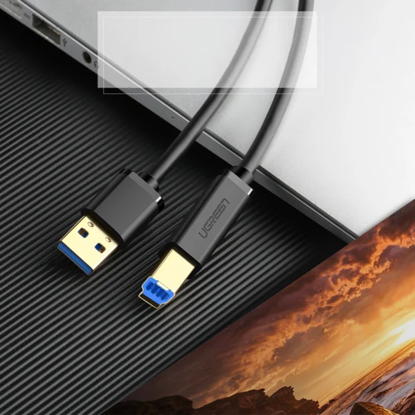 Ugreen US210 10372 Printer Cable USB-A 3.0 / USB-B 5Gbps 2m - Blackeng