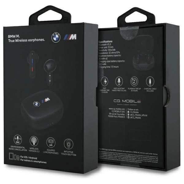 BMW Bluetooth headphones BMBEMIATP20LOK TWS + docking station black/black Printed Logoseng