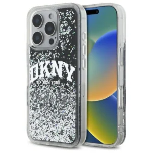 DKNY DKHCP16LLBNAEK iPhone 16 Pro 6.3" black/black hardcase Liquid Glitter Arch Logoeng