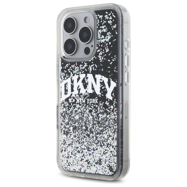 DKNY DKHCP16LLBNAEK iPhone 16 Pro 6.3" black/black hardcase Liquid Glitter Arch Logoeng