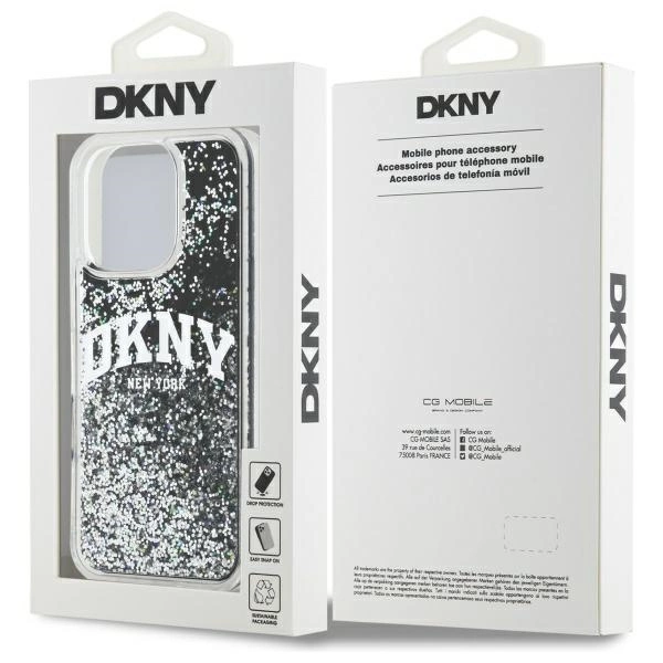 DKNY DKHCP16LLBNAEK iPhone 16 Pro 6.3" black/black hardcase Liquid Glitter Arch Logoeng