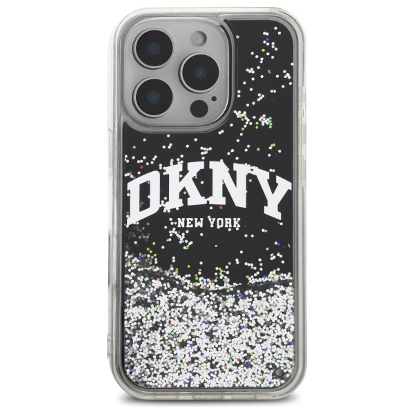 DKNY DKHCP16XLBNAEK iPhone 16 Pro Max 6.9" black/black hardcase Liquid Glitter Arch Logoeng