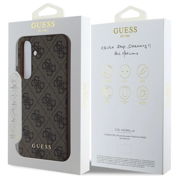 Guess GUHCS24FEG4GFBR S24 FE S721 brown/brown hardcase 4G Metal Gold Logoeng