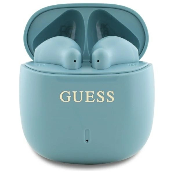 Guess Bluetooth headphones GUTWSJ14ESGQ TWS + docking station turquoise/turquoise Printed Classic Logoeng