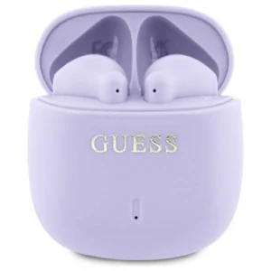 Guess Bluetooth headphones GUTWSJ14ESGU TWS + docking station purple/purple Printed Classic Logoeng