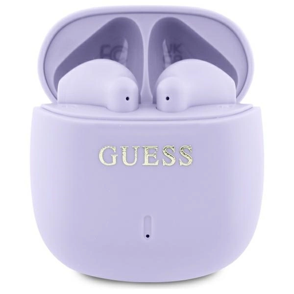 Guess Bluetooth headphones GUTWSJ14ESGU TWS + docking station purple/purple Printed Classic Logoeng