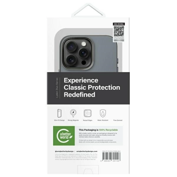 Uniq Lyden DS iPhone 16 Pro 6.3" Magclick Charging case blue-black/washed blue-blackeng