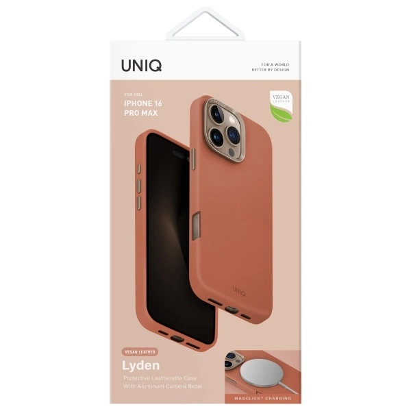 Uniq Lyden iPhone 16 Pro Max 6.9" case Magclick Charging terracottaeng