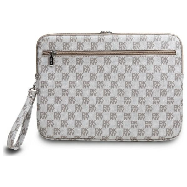 DKNY Sleeve Checkered Pattern Printed Stripes 14" Laptop Case - Beigeeng