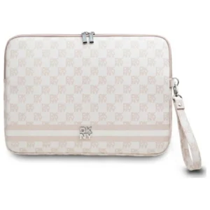 DKNY Sleeve Checkered Pattern Printed Stripes 14" Laptop Case - Pinkeng