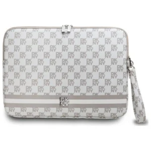 DKNY Sleeve Checkered Pattern Printed Stripes 16" Laptop Case - Beigeeng