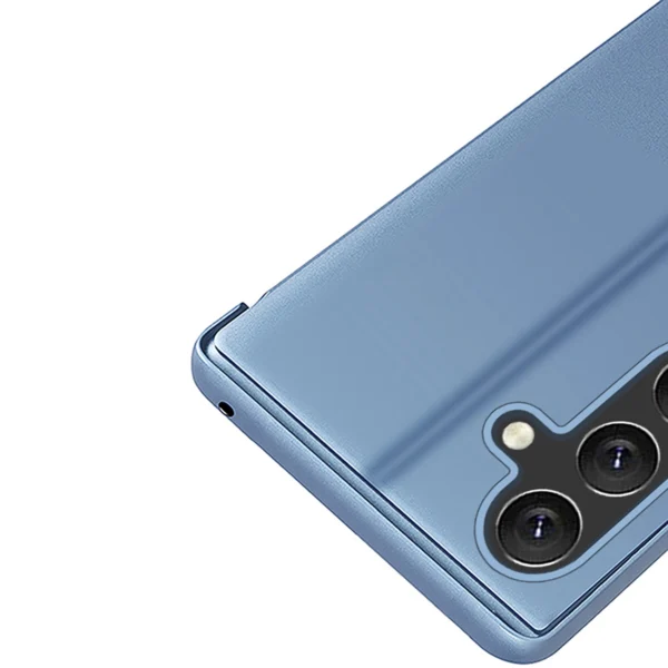 Clear View Case for Samsung Galaxy S25 Cover with Flip - Blueeng