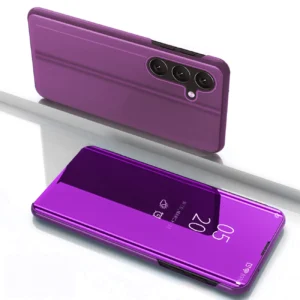 Clear View Case for Samsung Galaxy S25 Cover with Flip - Pinkeng