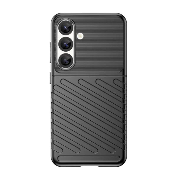 Thunder Case Samsung Galaxy S25 Silicone Armored Case Blackeng