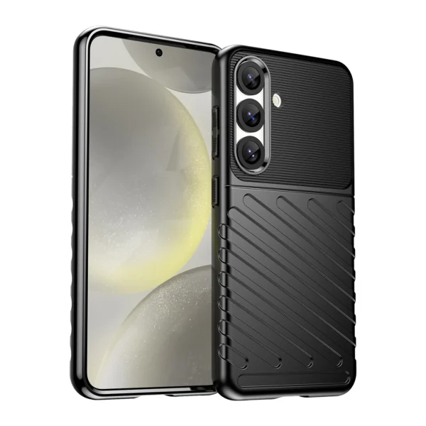 Thunder Case Samsung Galaxy S25 Silicone Armored Case Blackeng