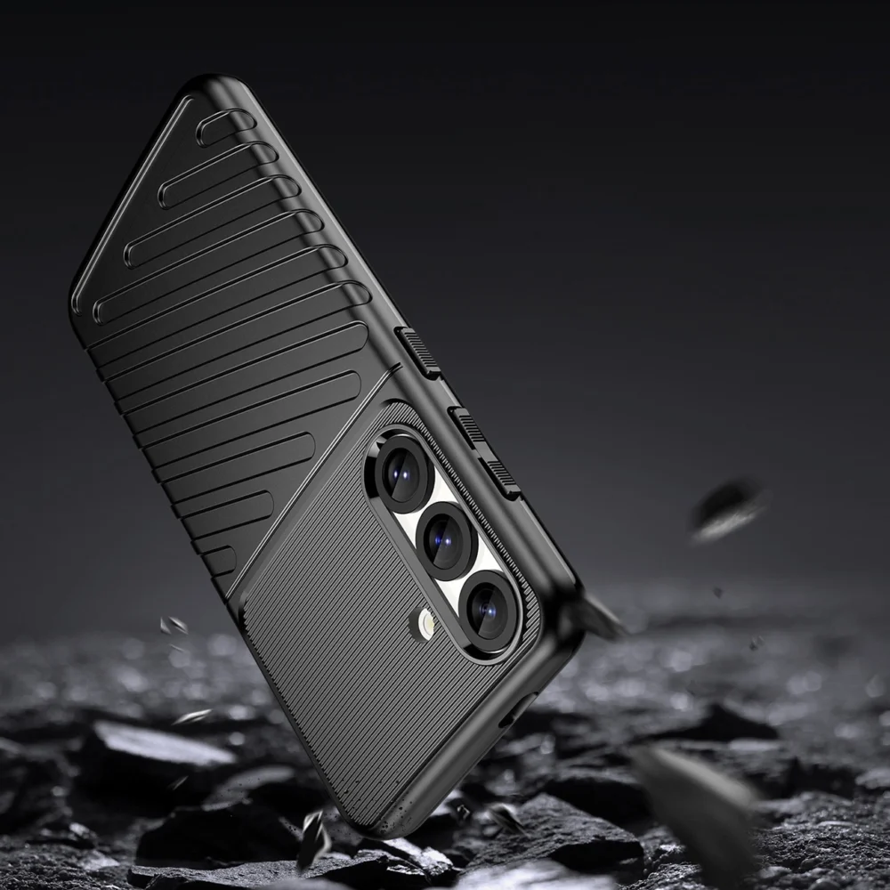 Thunder Case Samsung Galaxy S25 Silicone Armored Case Blackeng
