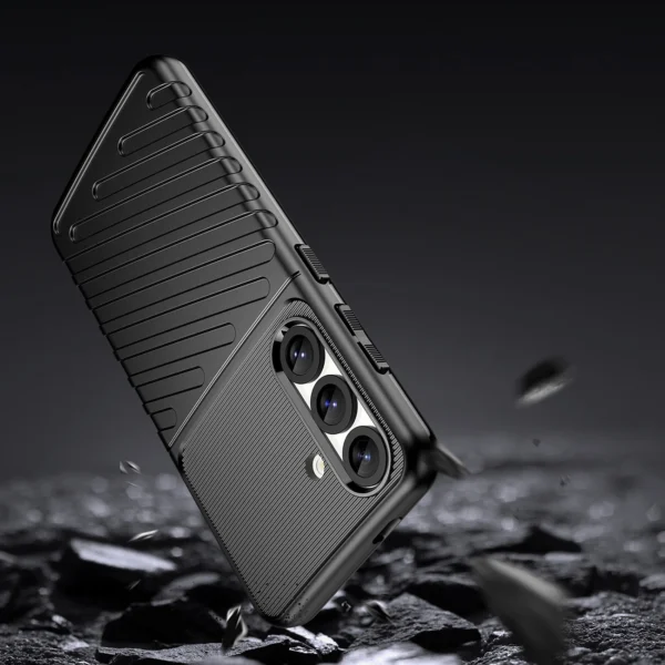 Thunder Case Samsung Galaxy S25 Silicone Armored Case Blackeng