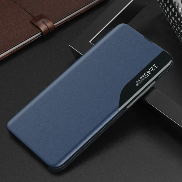 Eco Leather View Case for Samsung Galaxy S25 with Flip Stand - Blueeng