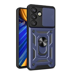 Hybrid Armor Camshield with Camera Cover and Metal Ring for Samsung Galaxy S25 - Blueeng