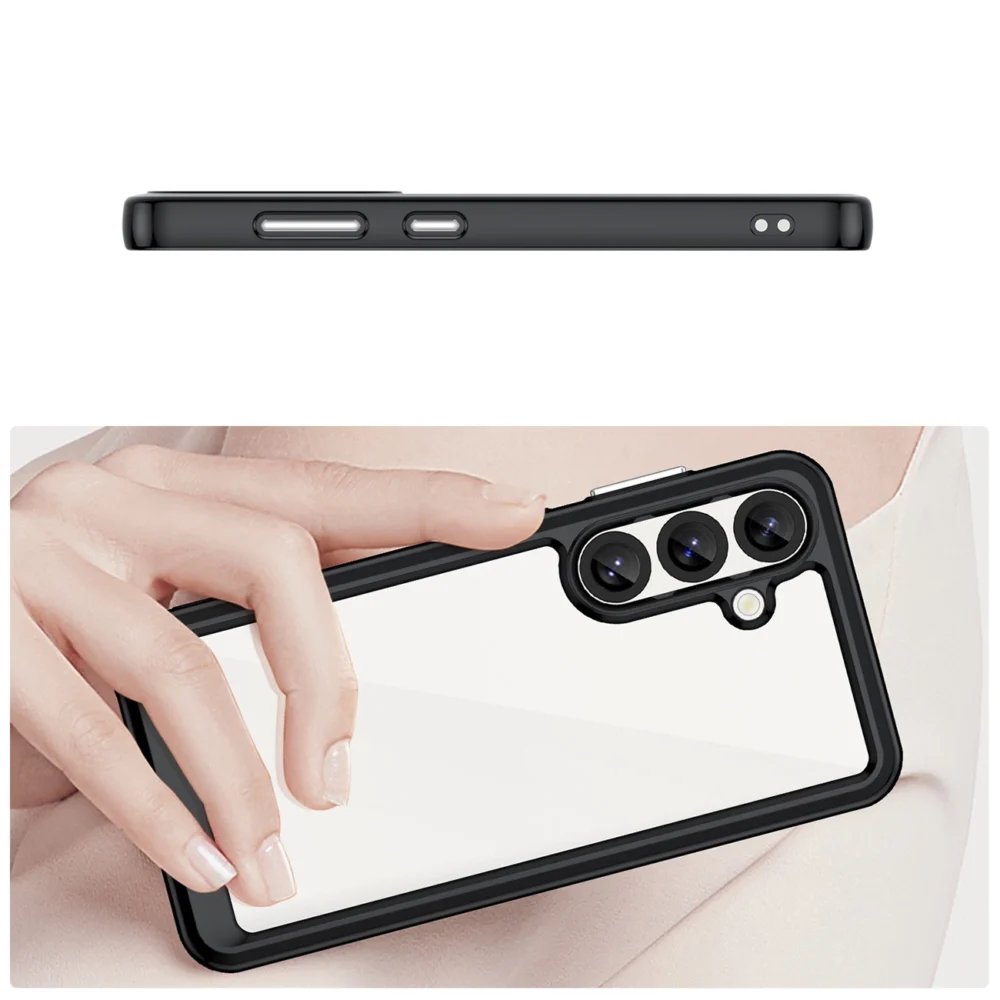 Outer Space Case with Gel Frame for Samsung Galaxy S25 - Blackeng