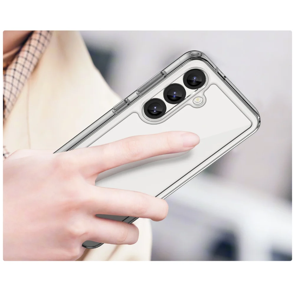 Outer Space Case with Gel Frame for Samsung Galaxy S25 - Clear Blackeng