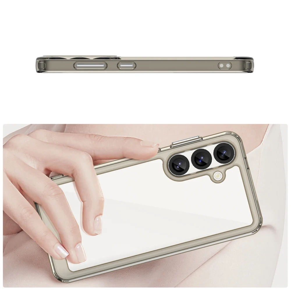 Outer Space Case with Gel Frame for Samsung Galaxy S25 - Clear Blackeng