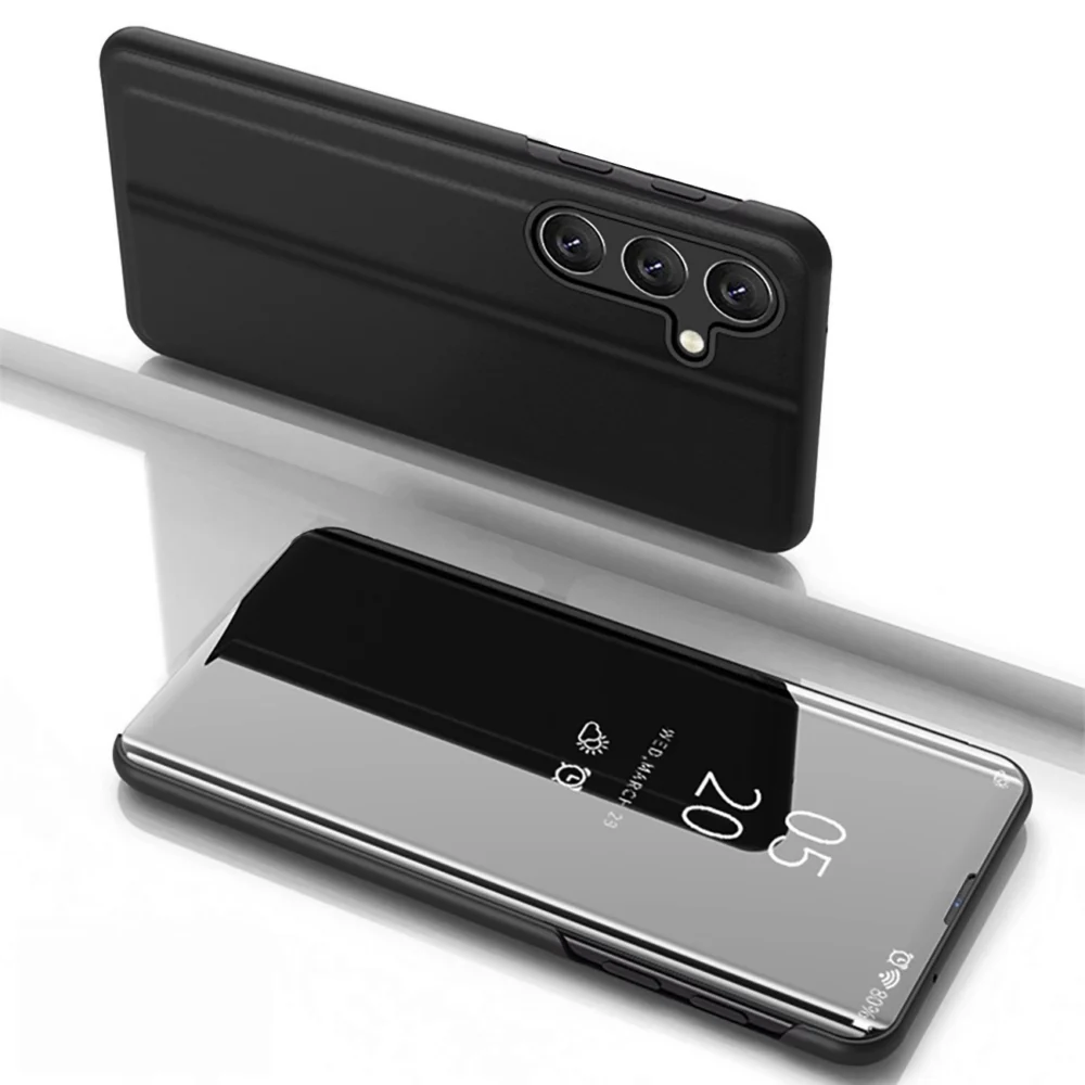 Clear View Case for Samsung Galaxy S25+ Cover with Flip - Blackeng