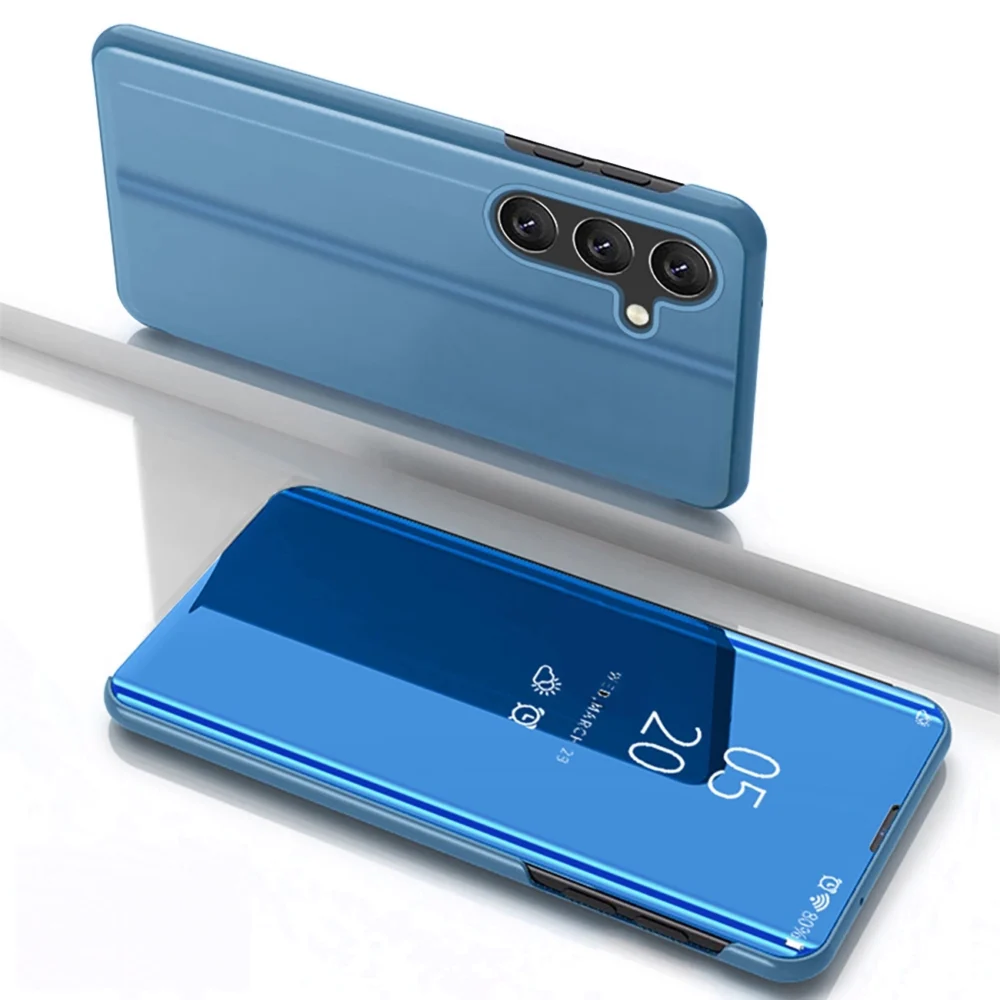 Clear View Case for Samsung Galaxy S25+ Cover with Flip - Blueeng