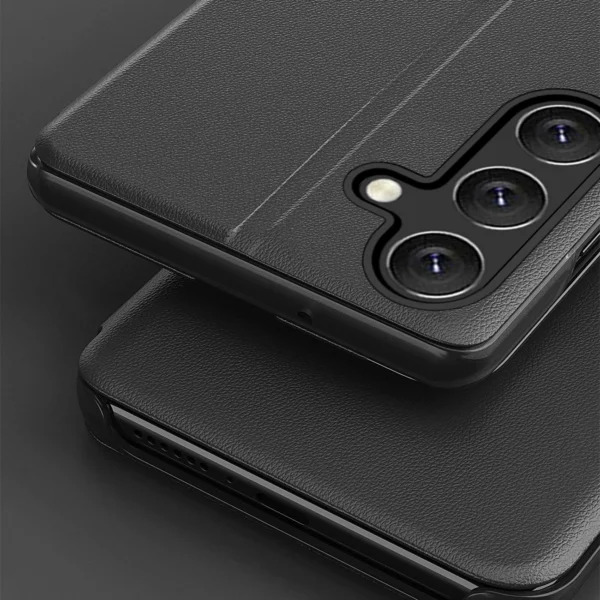 Eco Leather View Case for Samsung Galaxy S25+ with Flip Stand - Blackeng