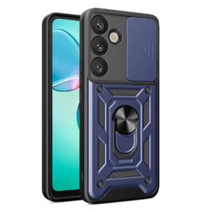 Hybrid Armor Camshield with Camera Cover and Metal Ring for Samsung Galaxy S25+ - Blueeng