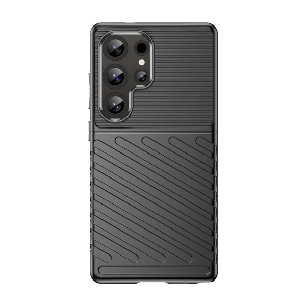 Thunder Case Samsung Galaxy S25 Ultra Silicone Armored Case - Blackeng