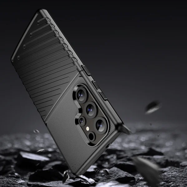 Thunder Case Samsung Galaxy S25 Ultra Silicone Armored Case - Blackeng