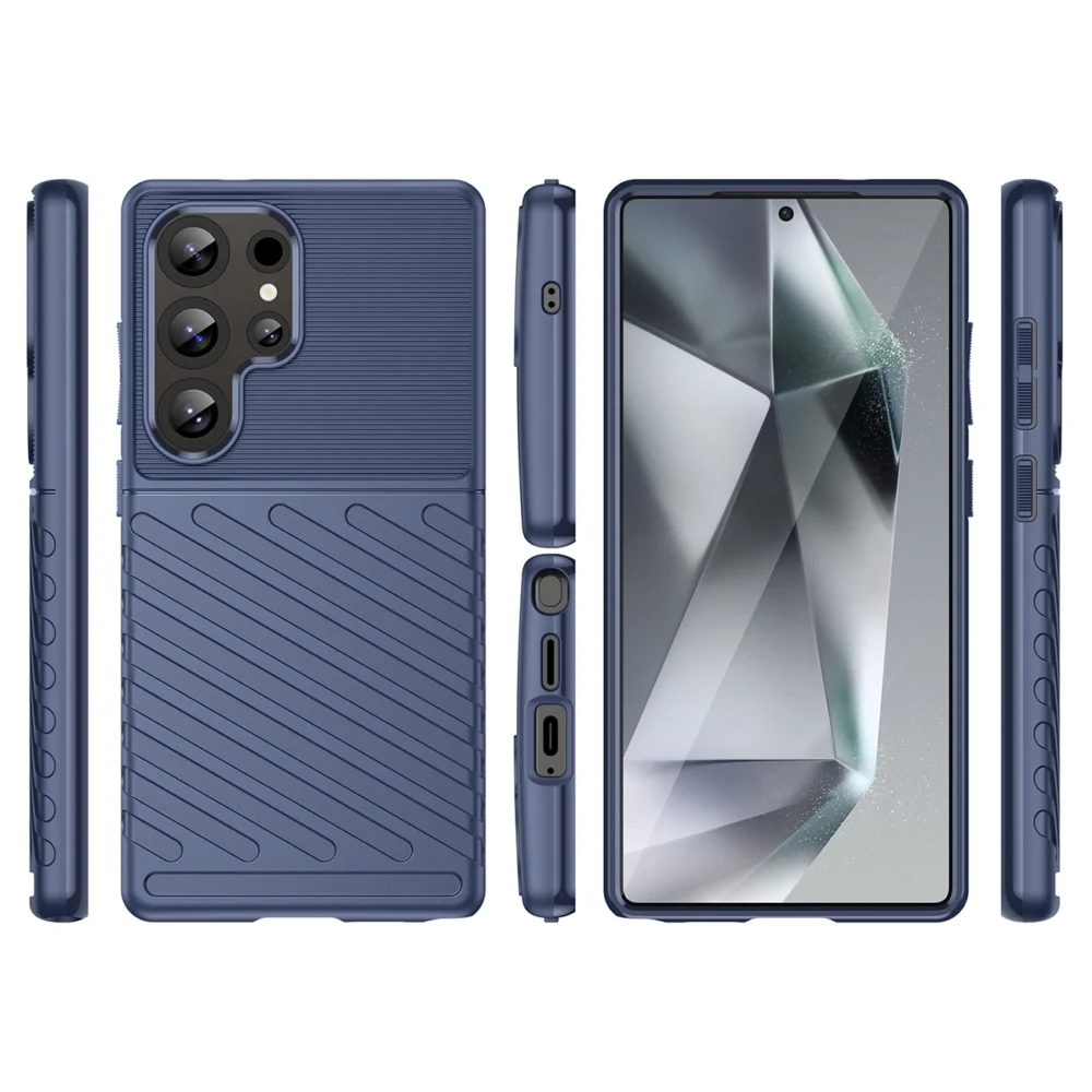 Thunder Case Samsung Galaxy S25 Ultra Silicone Armored Case - Blueeng