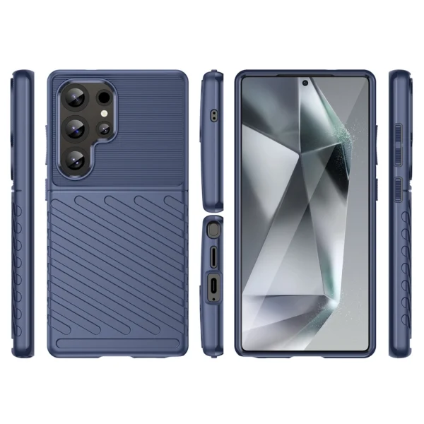 Thunder Case Samsung Galaxy S25 Ultra Silicone Armored Case - Blueeng