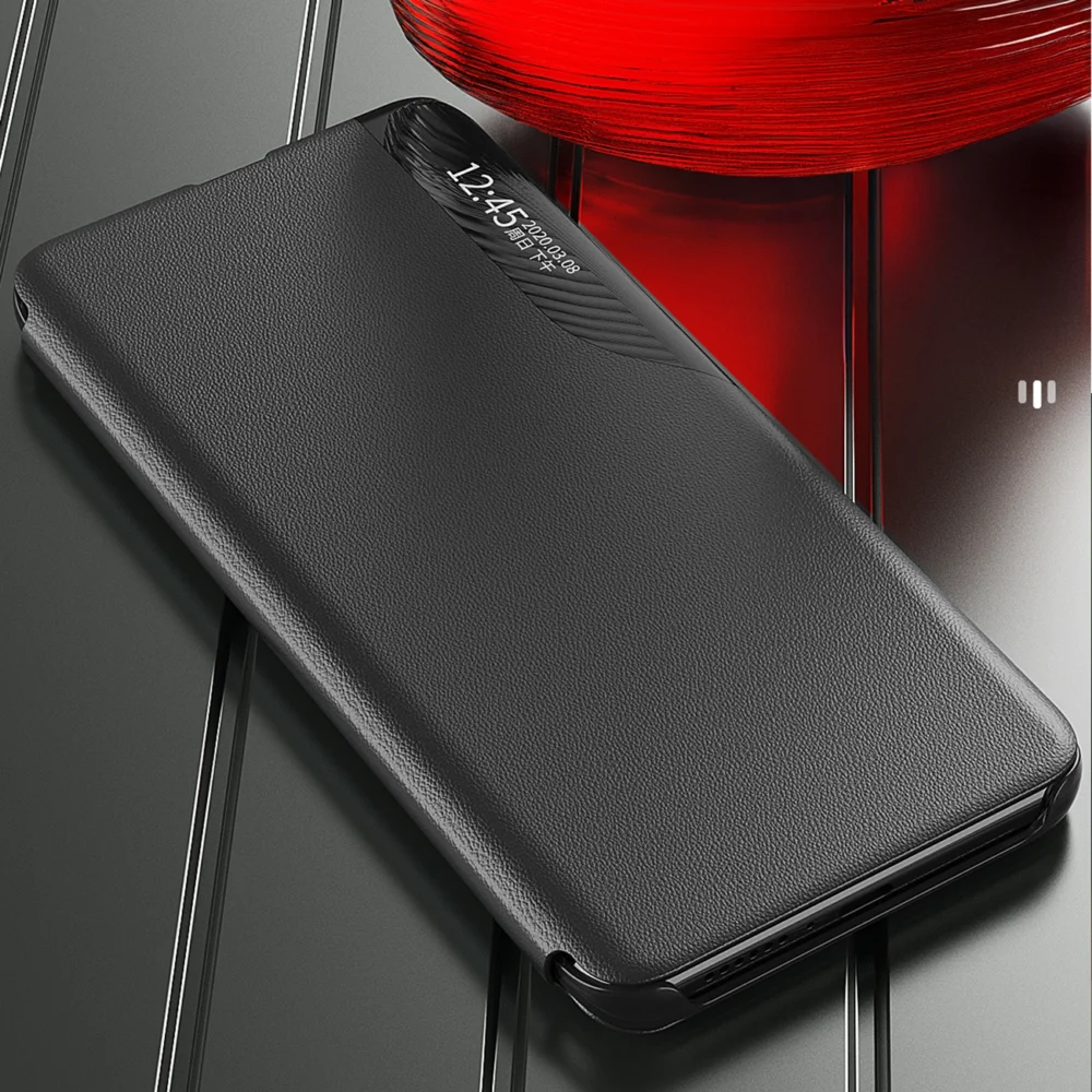 Eco Leather View Case for Samsung Galaxy S25 Ultra with Flip and Stand - Blackeng