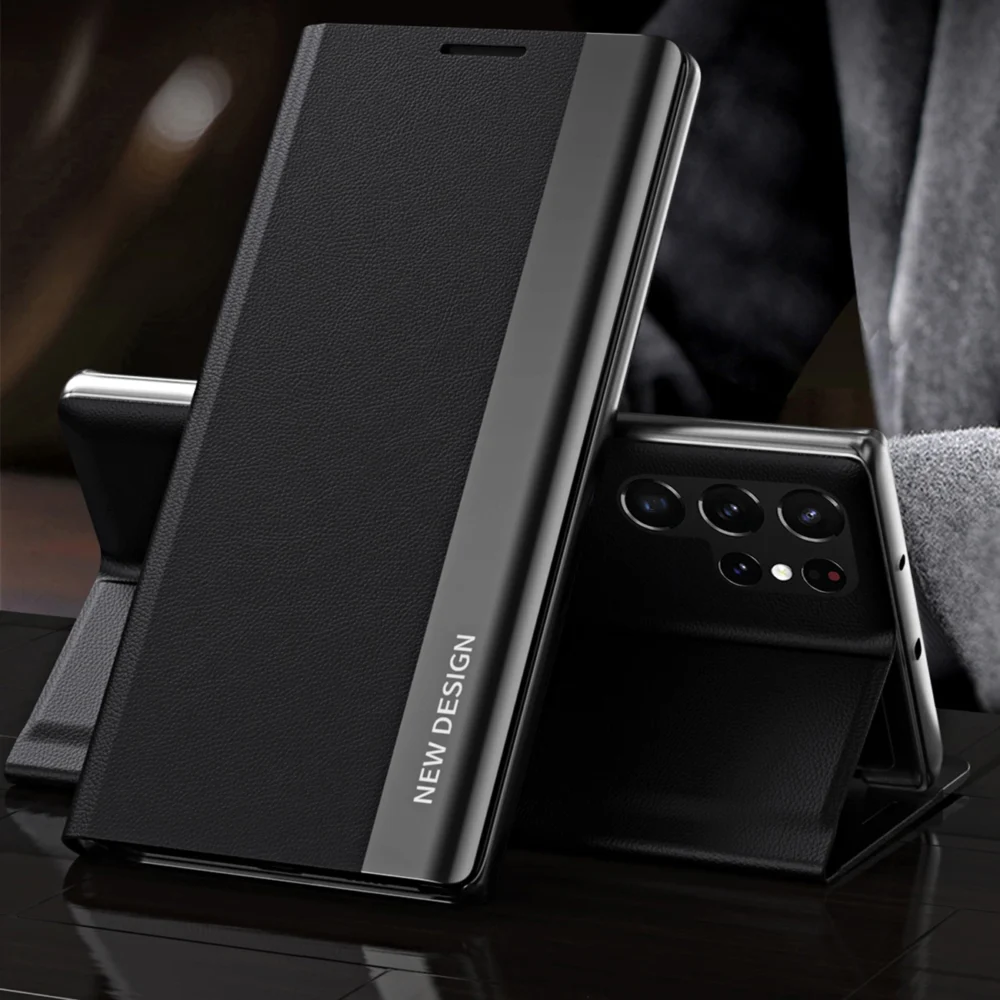 Sleep Case Pro Samsung Galaxy S25 Ultra Case with Flip and Stand - Blackeng