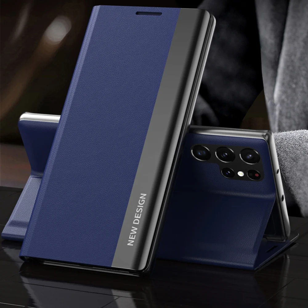 Sleep Case Pro Samsung Galaxy S25 Ultra Case with Flip and Stand - Blueeng