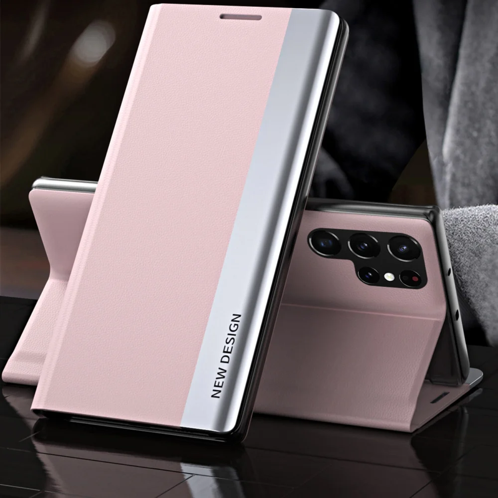 Sleep Case Pro Samsung Galaxy S25 Ultra Case with Flip and Stand - Pinkeng