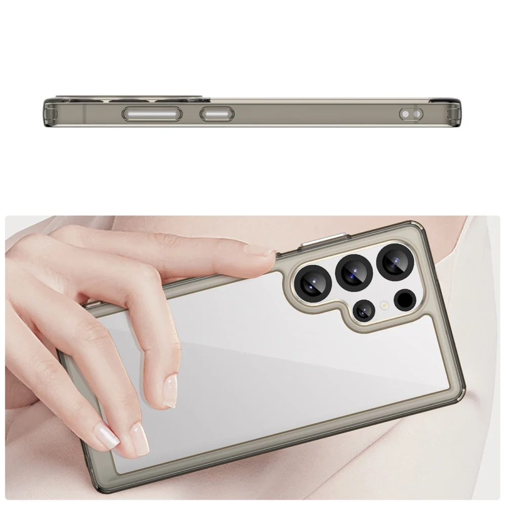 Outer Space Case with Gel Frame for Samsung Galaxy S25 Ultra - Clear Blackeng