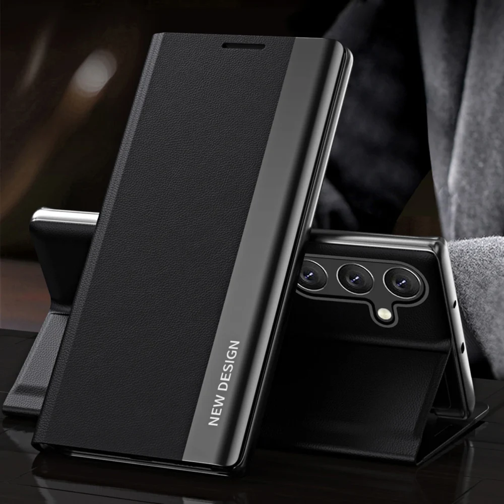 Sleep Case Pro Samsung Galaxy S24 FE Case with Flip and Stand - Blackeng