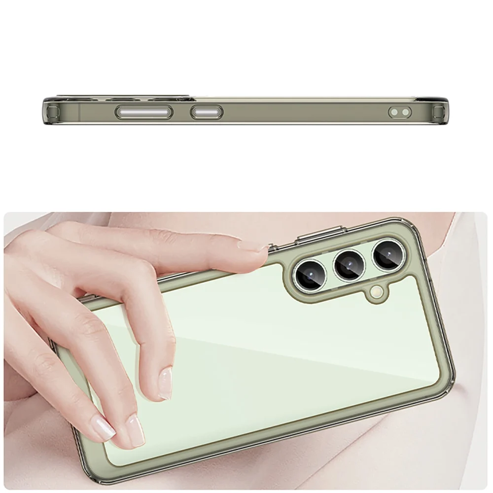 Outer Space Case with Gel Frame for Samsung Galaxy S24 FE - Clear Blackeng