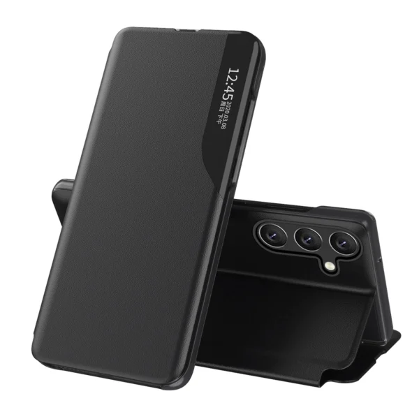 Eco Leather View Case for Samsung Galaxy A16 / A16 5G with Flip and Stand - Blackeng