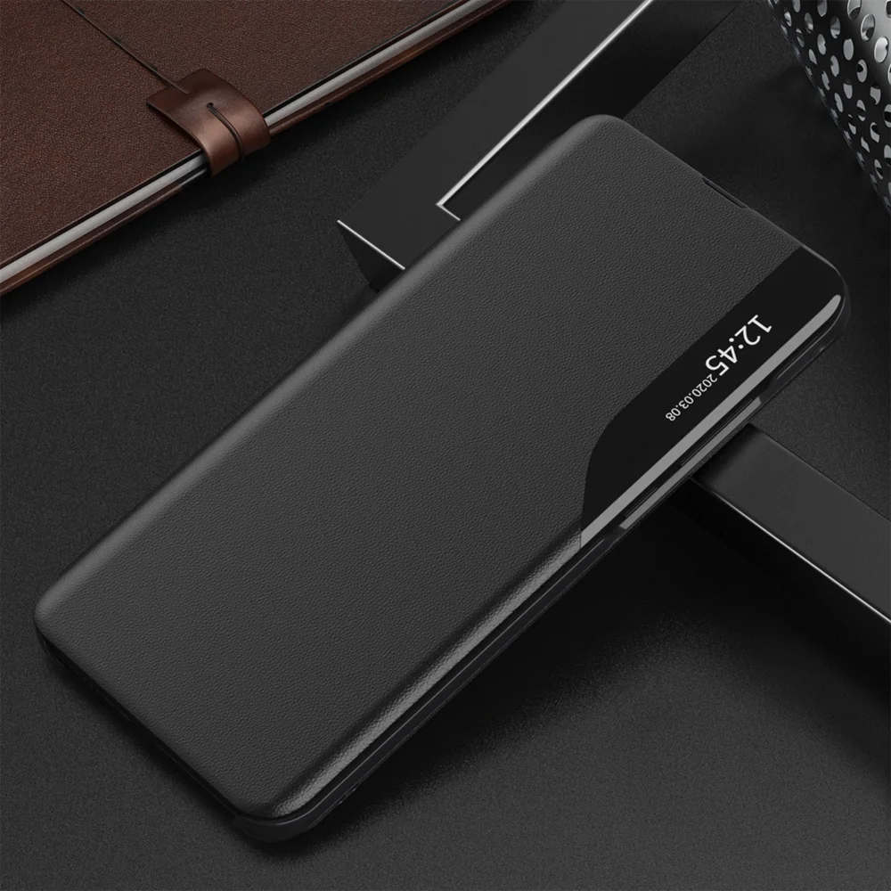 Eco Leather View Case for Samsung Galaxy A16 / A16 5G with Flip and Stand - Blackeng