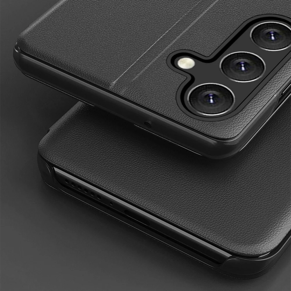 Eco Leather View Case for Samsung Galaxy A16 / A16 5G with Flip and Stand - Blackeng