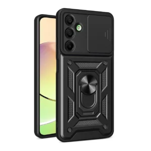 Hybrid Armor Camshield with Camera Cover and Metal Ring for Samsung Galaxy A16 / A16 5G - Blackeng