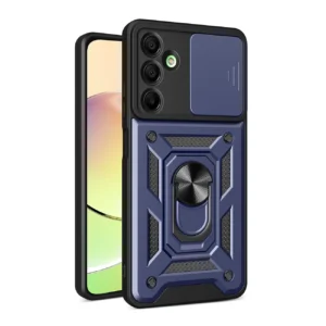 Hybrid Armor Camshield Case with Camera Cover and Metal Ring for Samsung Galaxy A16 / A16 5G - Blueeng